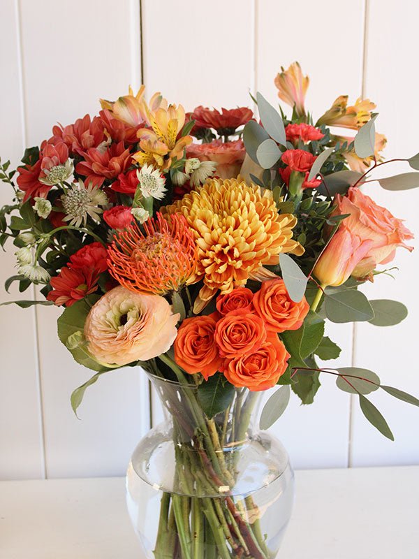 Bouquet Passion Tangerine - Fleuriste Binette et filles - Montréal Montréal