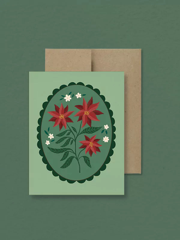 Cartes de souhaits 'Poinsettias' par Hilda Wolf - Fleuriste Binette & Filles - Montréal