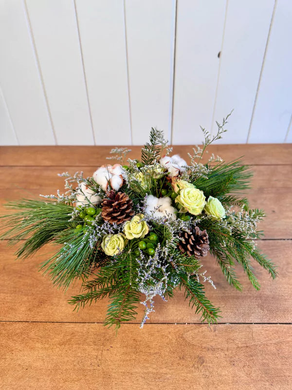 Centre de Table &#39;Noël en nature&#39; - Fleuriste BInette &amp; Filles - Montréal