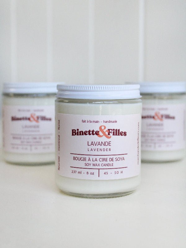 Bougie Lavande - Fleuriste Binette et filles - Montréal Montréal