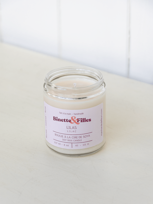 Bougie Lilas - Fleuriste Binette et filles - Montréal Montréal