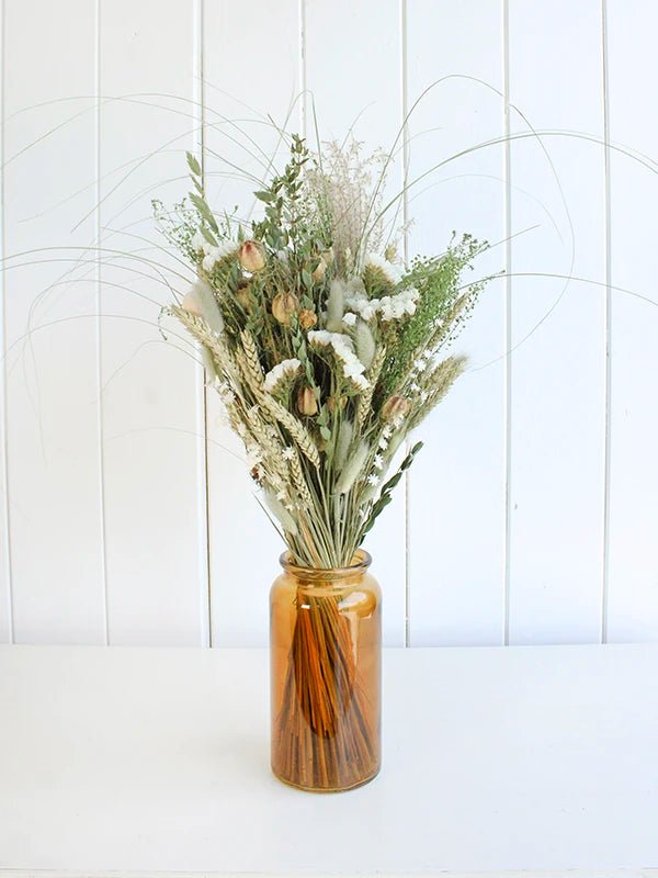 Bouquet de fleurs séchées 'Bal en blanc' - Fleuriste Binette et filles - Montréal Montréal