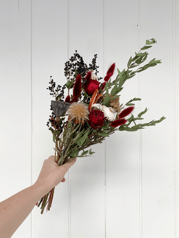 Bouquet de fleurs séchées Noël enchanteur - Fleuriste Binette et filles - Montréal Montréal