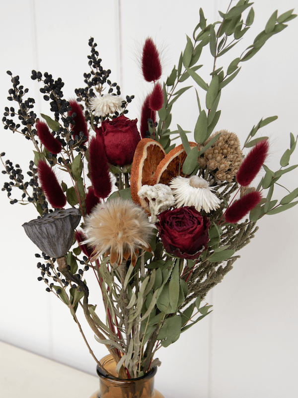 Bouquet de fleurs séchées Noël enchanteur - Fleuriste Binette et filles - Montréal Montréal