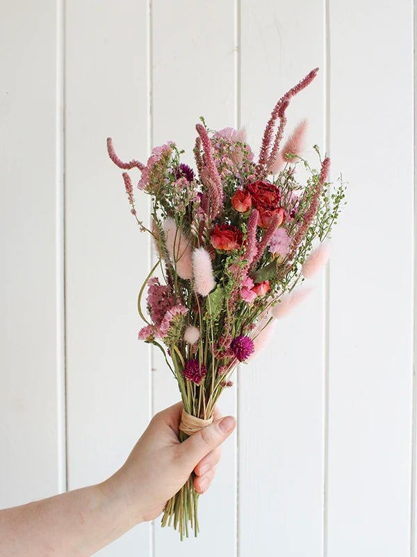 Bouquet de fleurs séchées 'Rêve rosée' - Fleuriste Binette et filles - Montréal Montréal
