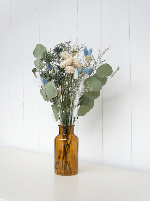 Bouquet de fleurs séchées Soirée enneigée - Fleuriste Binette et filles - Montréal Montréal