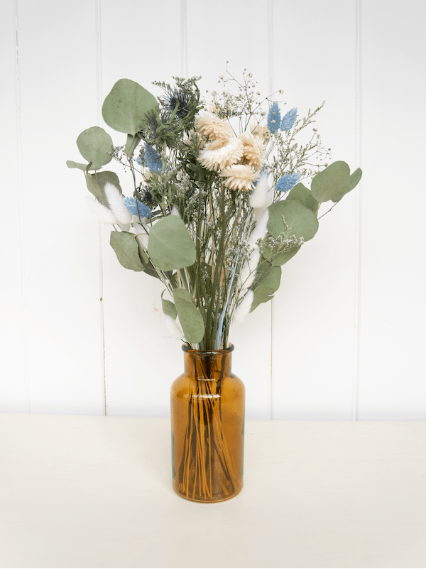 Bouquet de fleurs séchées Soirée enneigée - Fleuriste Binette et filles - Montréal Montréal