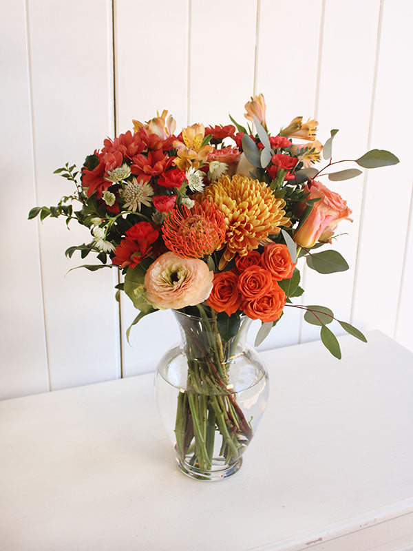 Bouquet Passion Tangerine - Fleuriste Binette et filles - Montréal Montréal