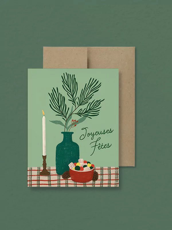 Carte de souhaits 'Joyeuses Fêtes' - Fleuriste Binette et filles - Montréal Montréal