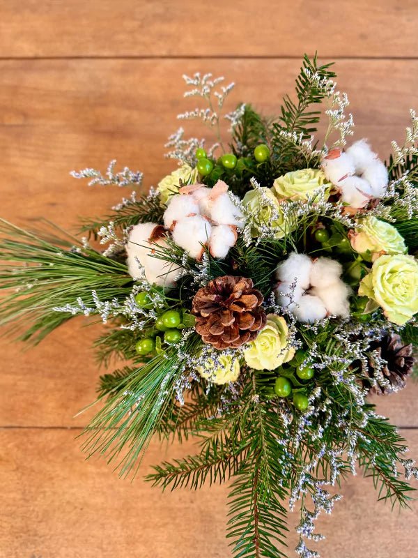 Centre de table Noël boréal - Fleuriste Binette et filles - Montréal Montréal