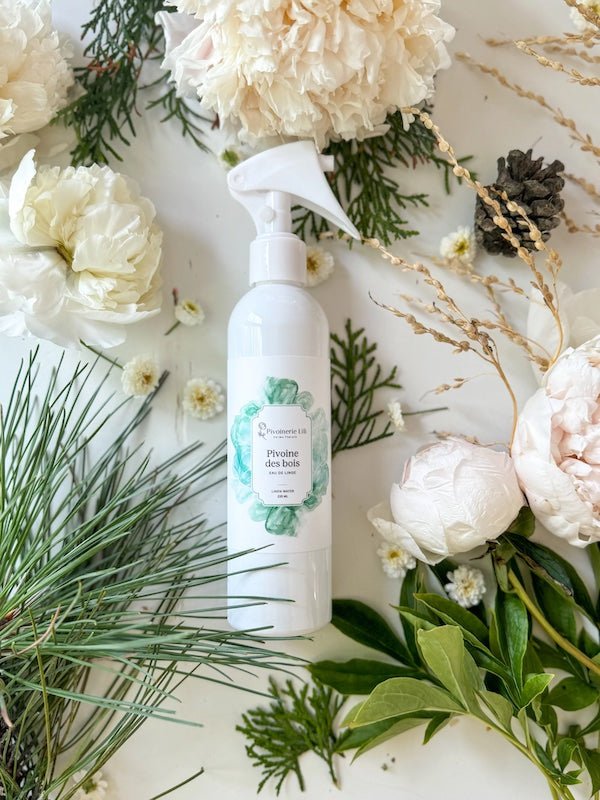 Eau de linge Pivoine des bois - Fleuriste Binette et filles - Montréal Montréal
