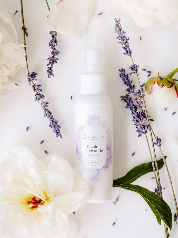 Eau de linge Pivoine et lavande - Fleuriste Binette et filles - Montréal Montréal