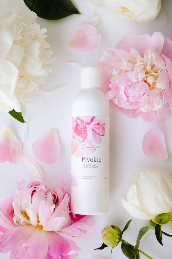 Lait nettoyant et bain moussant Pivoine - Fleuriste Binette et filles - Montréal Montréal