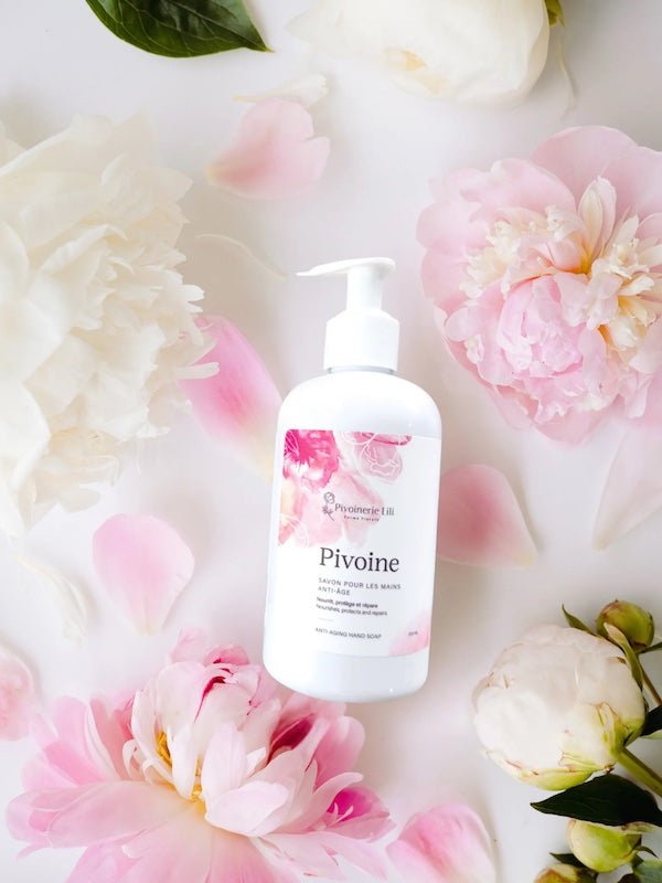 Savon pour les mains anti - âge Pivoine - Fleuriste Binette et filles - Montréal Montréal